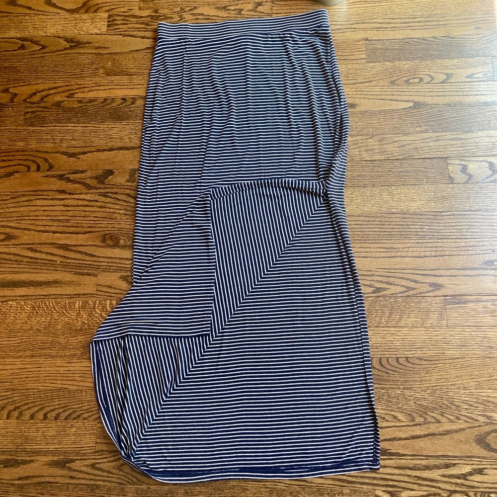 Vintage Dalia Maxi Blue & White Striped Maxi Skirt. Size Medium.